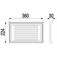 Náhradní díl pro HAAS+SOHN - ADRIA II, antr.+ stř.- Rošt Alta 30x224x360 / černá