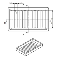 Náhradní díl pro HAAS+SOHN - DELTA - Rošt malý (260x152) / černá