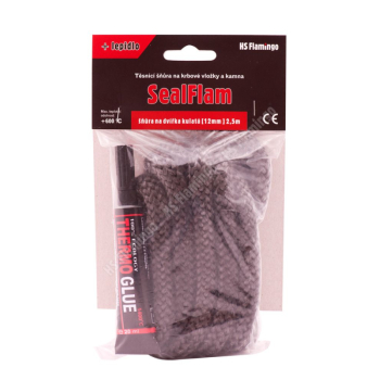 Těsnící šňůra na dvířka kulatá + lepidlo (12 mm) 2,5 m