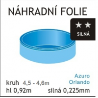 Náhradní fólie pro kruhové bazény - modrá 4,5-4,6m x 0,92m