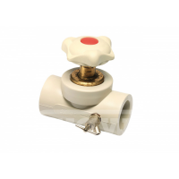 PPR - VENTIL PŘÍMÝ PLASTOVÝ S VÝPUSTNÝM VENTILEM D 50 - Ekoplastik