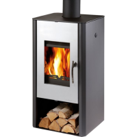 HAAS+SOHN - MANTOVA AL II s výměníkem - antracit, stříbrná dvířka