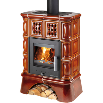 HAAS+SOHN - TREVISO II s výměníkem - kachlový sokl, černá/kachle medovník