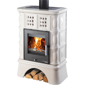 HAAS+SOHN - TREVISO II s výměníkem - kachlový sokl, černá/kachle slonová kost