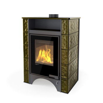 Kachlová kamna AQUAFLAM VARIO ® PERU 11/7kW, kachle zelená