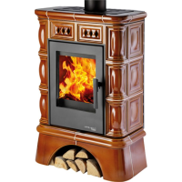 HAAS+SOHN - FARO, černá, kachlový sokl, kachle hnědá