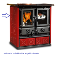 La Nordica - náhradní boční kachle pro Rosetta Maiolica - bordo