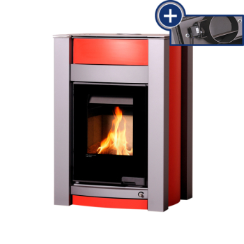 Krbová kamna AQUAFLAM VARIO ® KALMAR 11/7kW červená, elektronická regulace