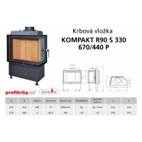 Krbová vložka KOBOK KOMPAKT R90Sx330 670 440 - Rohová - Pravá