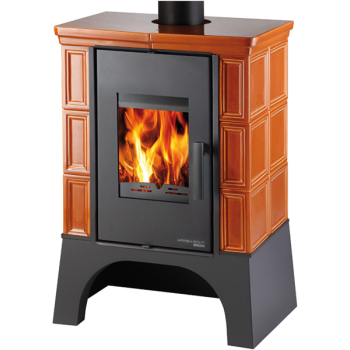 HAAS + SOHN - EBOLI AL II s výměníkem + vychl. smyčka, kachle karamel, podstavec černý