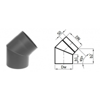 Karl Koleno pevné 45°/ 130mm (síla 2mm) - černá