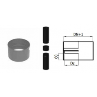 Karl Spojka rour samice-samice s okapničkou, průměr 200mm (síla 2mm) - černá