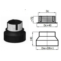 Karl Napojení kouřovodu do keramického komína pod úhlem 90°, 200mm / 180mm (síla 2mm) - černá