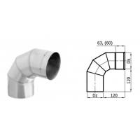 Karl Koleno pevné 90°/ 180mm (síla 1mm) - nerez