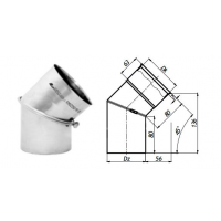 Karl Koleno regulované 45°/ 150mm (síla 1mm) - nerez
