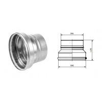 Karl převlečné napojení kouřovodu na keramický komín - po vodě, pro Schiedel, CIKO a jiné, 200mm / 200mm (síla 1mm) - nerez
