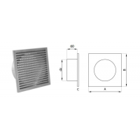 Karl mřížka design pro přívod externího vzduchu- na fasádu, průměr 150mm - bílá