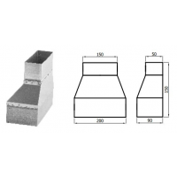 Karl redukce - kanál / kanál, 150 x 50 / 200 x 90mm