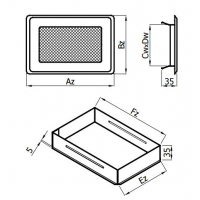 Karl SOLID ventilační mřížka  s uzavíratelnou žaluzií, 335 x 195mm - bílá