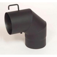 Morafis koleno s klapkou 90°/ 130mm (síla 1,5mm) - černá