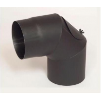 Morafis koleno s čistícím otvorem 90°/ 160mm (síla 1,5mm) - černá